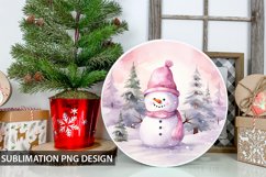 Christmas Snowman Round Sign - Snowman Round Sublimation Product Image 1