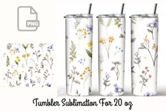 Dainty Wildflowers 20 oz Tumbler Wrap Sublimation Product Image 1