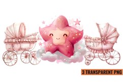 Watercolor Pink Baby Shower Clipart , PNG Product Image 1