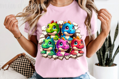 Baby Dinosaurs PNG, Clipart Wall Breakthrough Sublimation Product Image 5