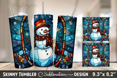 Stained Glass Snowman Wrap - Stained Glass Snowman Tumbler Product Image 1