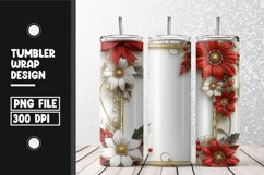 3d flower frame Tumbler Wrap | Sublimation | 20 oz Skinny Product Image 1