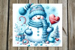 Xmas Snowman | Christmas Skinny tumbler sublimation designs Product Image 6