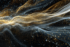 Shimmering gold and silver particles on a dark background Product Image 1