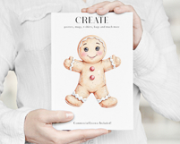 Gingerbread Cookies Clipart, 20 PNG Christmas Cookie Product Image 6