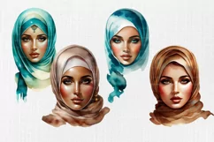 Arabic clipart, Muslim clipart, Arab woman clipart 19 PNG Product Image 5
