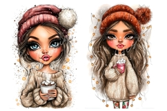 36 JPG Whimsical Cute Christmas Watercolor Girls Bundle Product Image 3