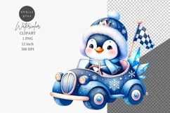 Nursery clipart, Penguin clipart, Racing baby Product Image 1