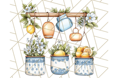 Mediterranean Cottagecore Kitchen PNG Clipart with Lemons Product Image 2