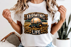 Farming Life PNG, Vintage Tractor &amp; Wheat Sublimation Design Product Image 6