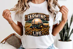 Farming Life PNG, Vintage Tractor & Wheat Sublimation Design Product Image 6