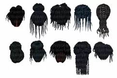 60 PNG African American Hairstyle clipart digital download Product Image 7