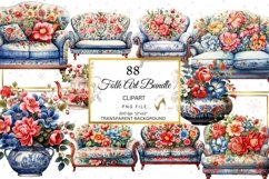 Floral Folk Art Clipart Bundle, Floral Clipart Bundle Product Image 6