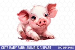 Cute Baby Farm Animals Clipart Bundle Product Image 7