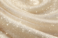 Sparkling cream-colored fabric with glittery texture &amp; folds Product Image 1
