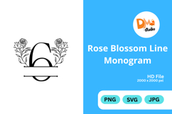 Rose Blossom Line Monogram Product Image 1