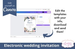 Navy and Blush Wedding Invitation Canva template Product Image 6