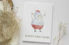Watercolor Christmas snowman clipart, baby design sticker Product Image 3