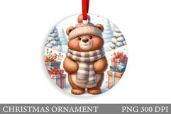 Cute Bear Christmas Ornament. Christmas Bear Sublimation Product Image 1