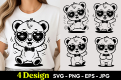 Heart Eyes Panda SVG PNG Product Image 1