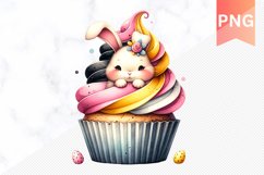 Easter Bunny And Cupcake Sublimation - Clipart PNG Product Image 1