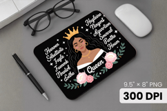 Afro Girl / Woman braided hair Mouse Pad, Black Queen PNG Product Image 1