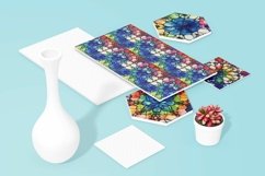 Rainbow Alcohol Ink Stained Glass Tiles| Red Green Blue Product Image 6