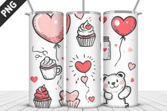 3D Valentine Cupcake 20 Oz Skinny Wrap| Valentine Tumbler Product Image 1