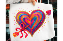 Colorful Brushstroke Valentines PNG, Valentines Day Heart Product Image 5