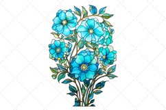 Turquoise flowers sublimation Clipart Bundle | clipart set Product Image 6