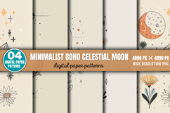 Minimalist Boho Celestial Moon Background Paper PNG Product Image 7