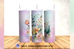 Watercolor Flower 20 OZ Tumbler Sublimation Design PNG Product Image 3