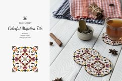Colorful Portuguese Majolica Tile| Red Green Seamless Tile Product Image 6