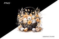 Easter Clipart, Easter Egg Basket Clipart, Easter Bunny Png Product Image 1