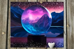 Northern Lights | winter Skinny Tumbler Sublimation designs Product Image 6