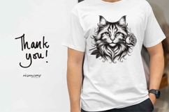 Romantic Rose Cat Line Art Product Image 6