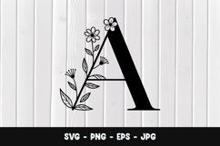 Botanical Alphabet A with Floral Decoration Product Image 1