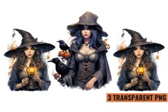 Watercolor Halloween Witch sublimation , PNG Product Image 1