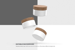 Plastic Jars With Wooden Lids - PSD Mockup Product Image 6