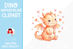Cute Baby Dragon Watercolor Clipart Product Image 1