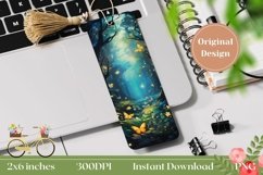 Night Forest Bookmark Design, Butterfly Bookmark Printable Product Image 1