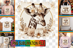 Joyful Sublimation TSHIRT Art, Giraffe Product Image 1