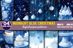 Midnight Blue Christmas Backgrounds Bundle PNG Product Image 7