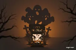 Trick or Treat Candle Holder SVG | Laser Cut | SVG Product Image 2