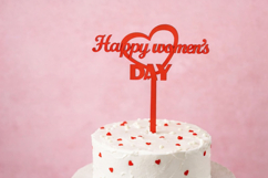 Happy womens day cake topper digital file laser cut cricut d Product Image 6