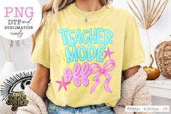 Teacher Mode Off PNG, Preppy Bow Teacher Design Product Image 6