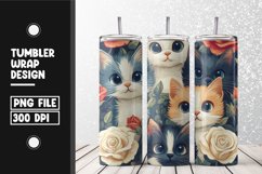 Cute cat pattern Tumbler Wrap | Sublimation | 20 oz Skinny Product Image 1