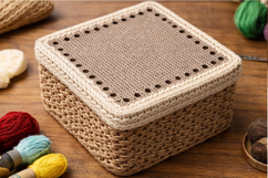 Base for embroidery basket square plywood digital download Product Image 6