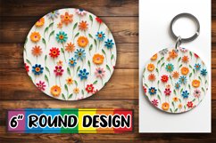 Artistic Floral 3D Embroidery - Sublimation Circle Product Image 1