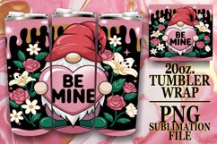 Bright Sublimation 20oz tumbler wrap, Valentines Product Image 1